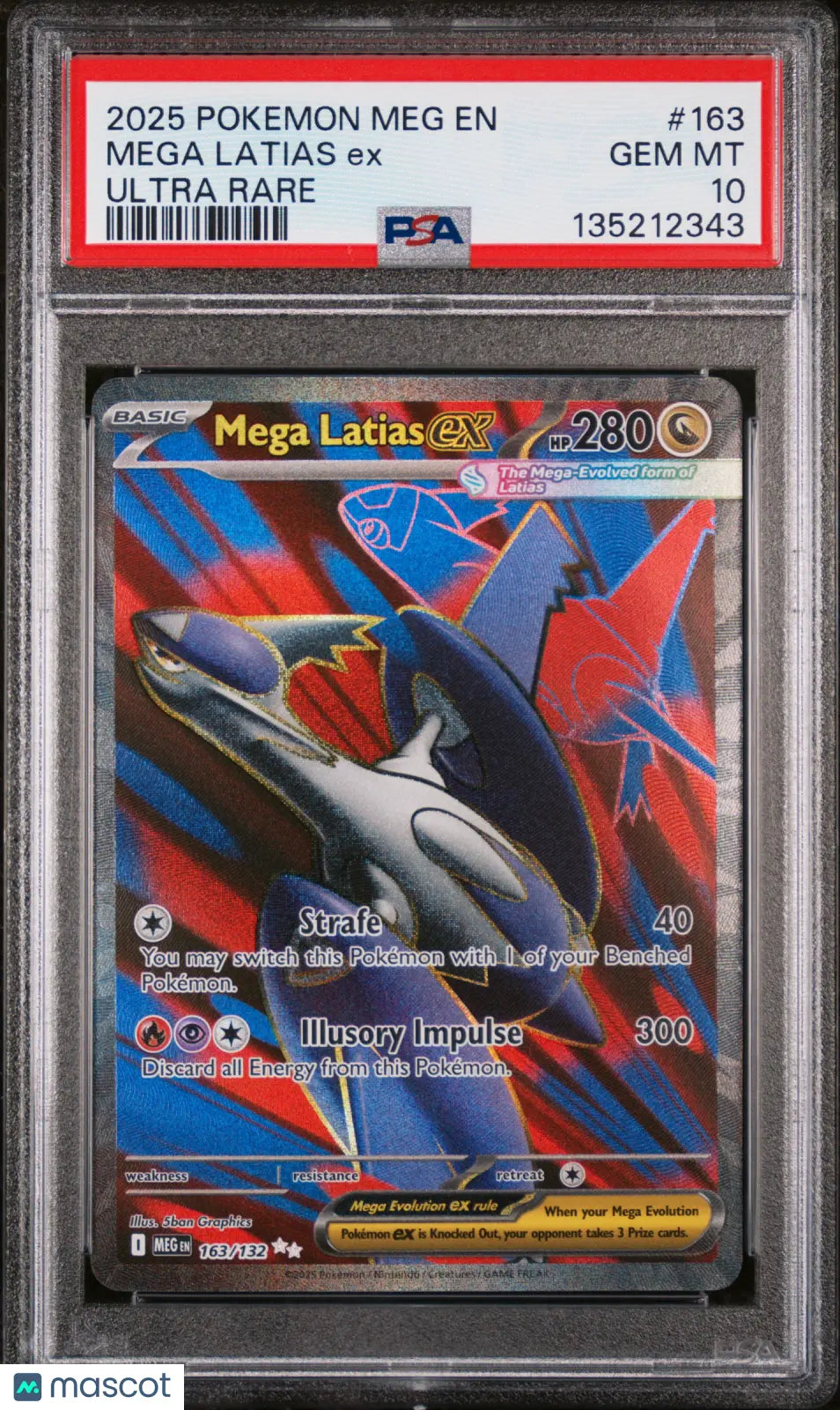 2025 Pokemon Meg EN-Mega Evolution Mega Latias EX Ultra Rare PSA 10 163/132 