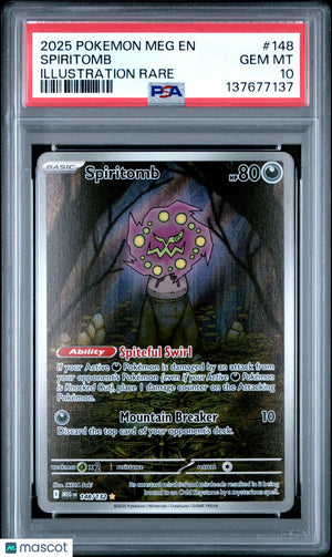 2025 Pokemon Meg EN-Mega Evolution Spiritomb Illustration Rare PSA 10 #148 