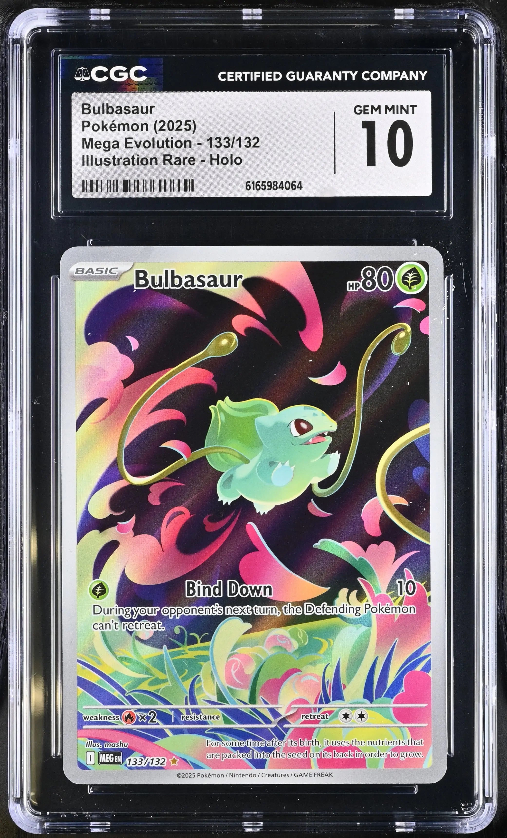 2025 Pokemon Mega Evolution Bulbasaur Illustration Rare 133/132 CGC 10 