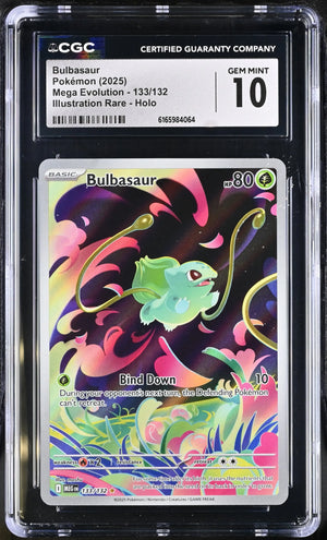 2025 Pokemon Mega Evolution Bulbasaur Illustration Rare 133/132 CGC 10 