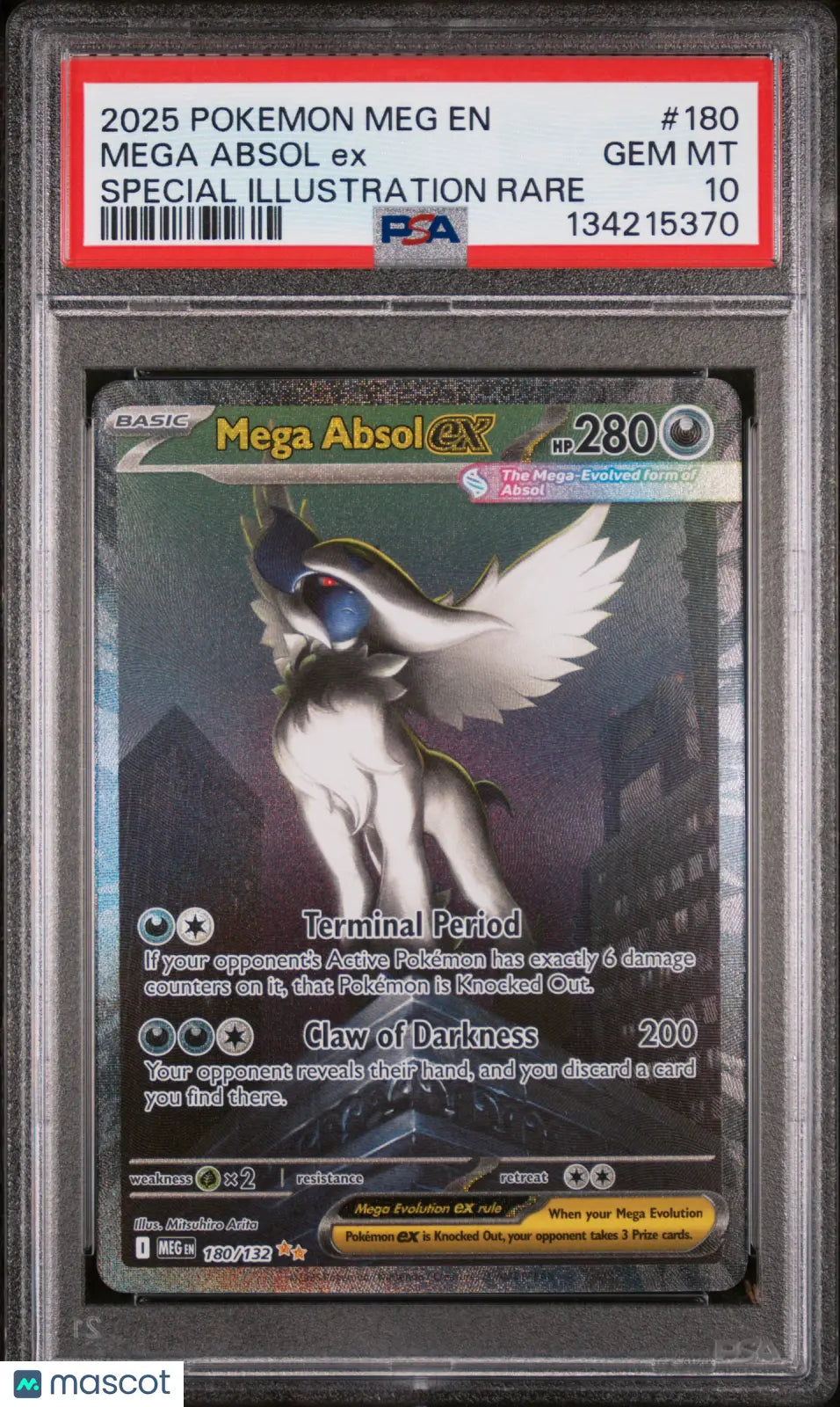 2025 Pokemon Mega Evolution M Absol EX Special Illustration Rare PSA 10 180/132 