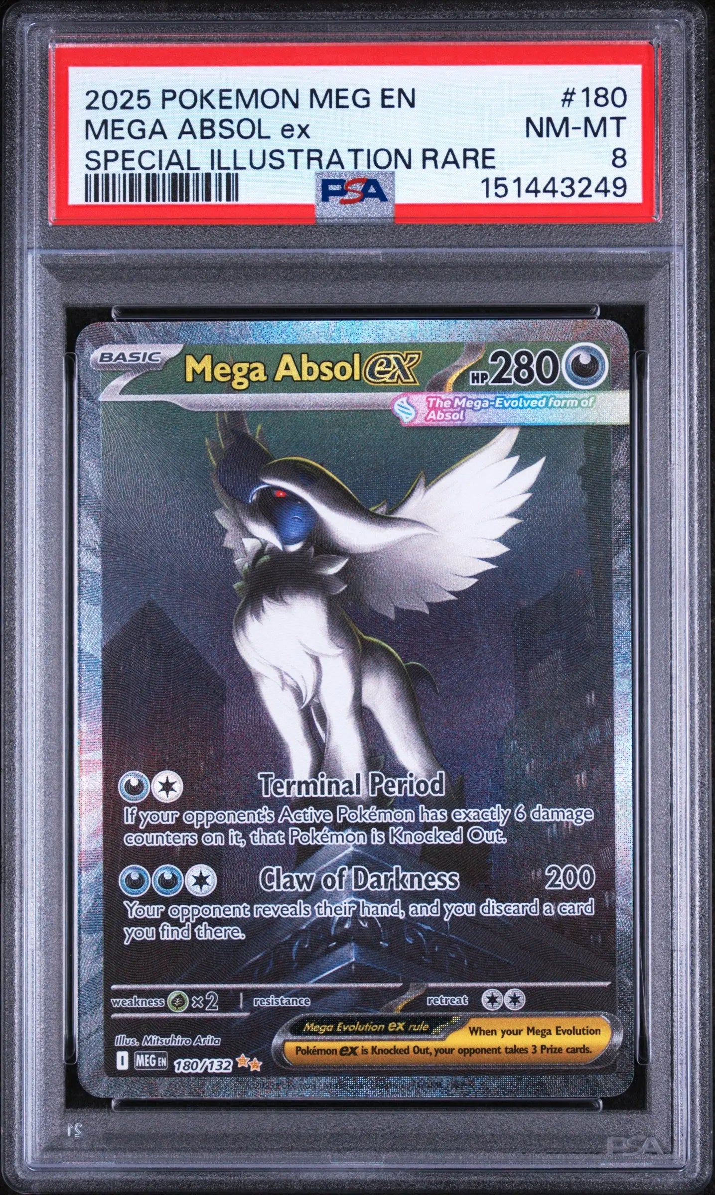 2025 Pokemon Mega Evolution Mega Absol EX SIR 180/132 PSA 8 