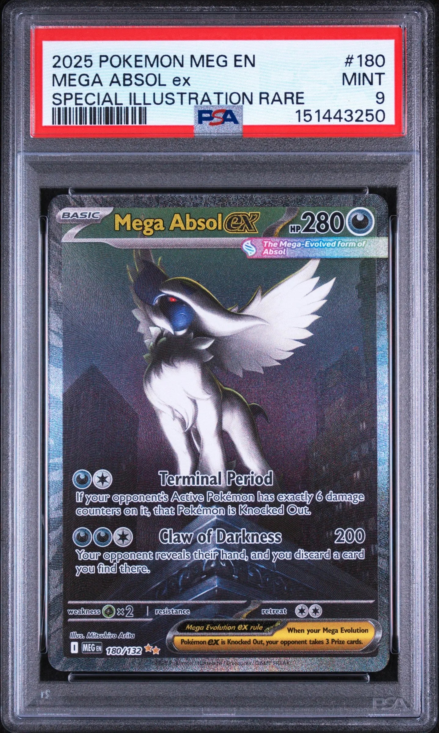 2025 Pokemon Mega Evolution Mega Absol EX SIR 180/132 PSA 9 
