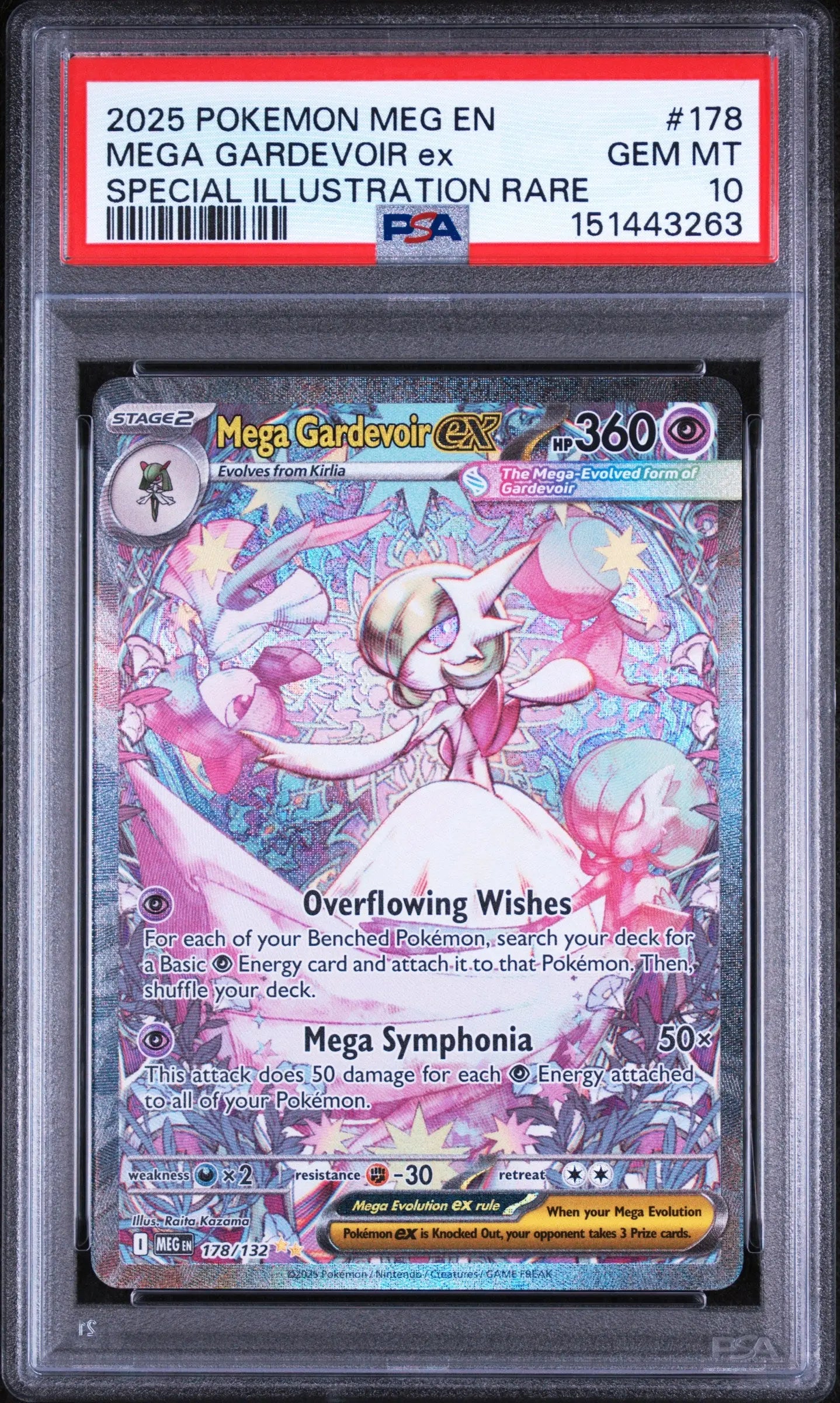 2025 Pokemon Mega Evolution Mega Gardevoir EX SIR 178/132 PSA 10 