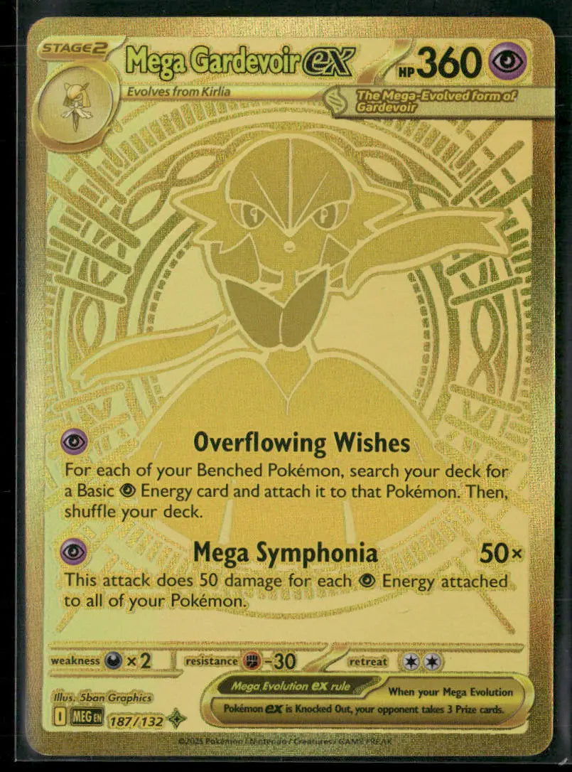 2025 Pokemon Mega Evolution Mega Hyper Rare Mega Gardevoir ex 187/132 