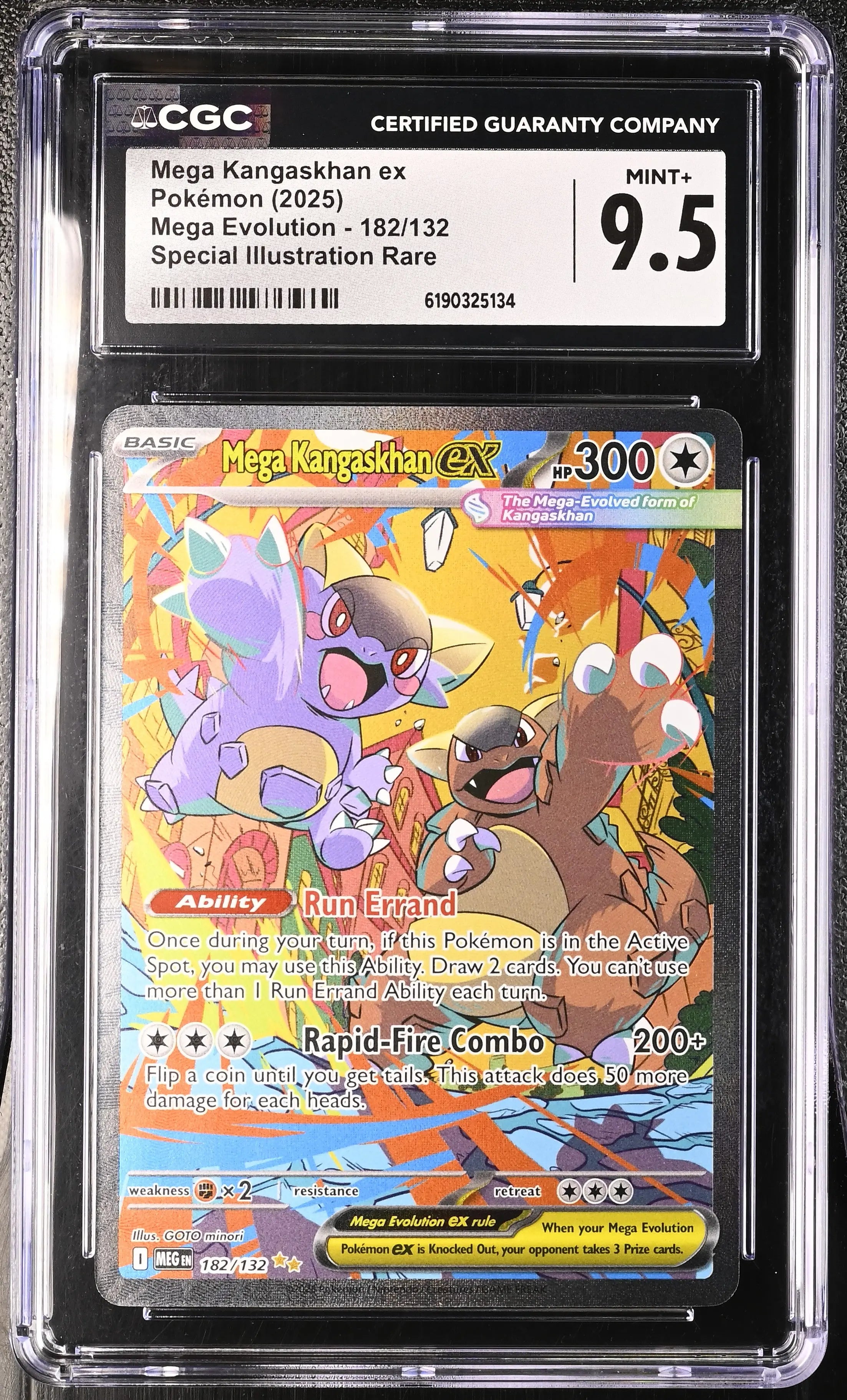 2025 Pokemon Mega Evolution Mega Kangaskhan ex SIR 182/132CGC 9.5 