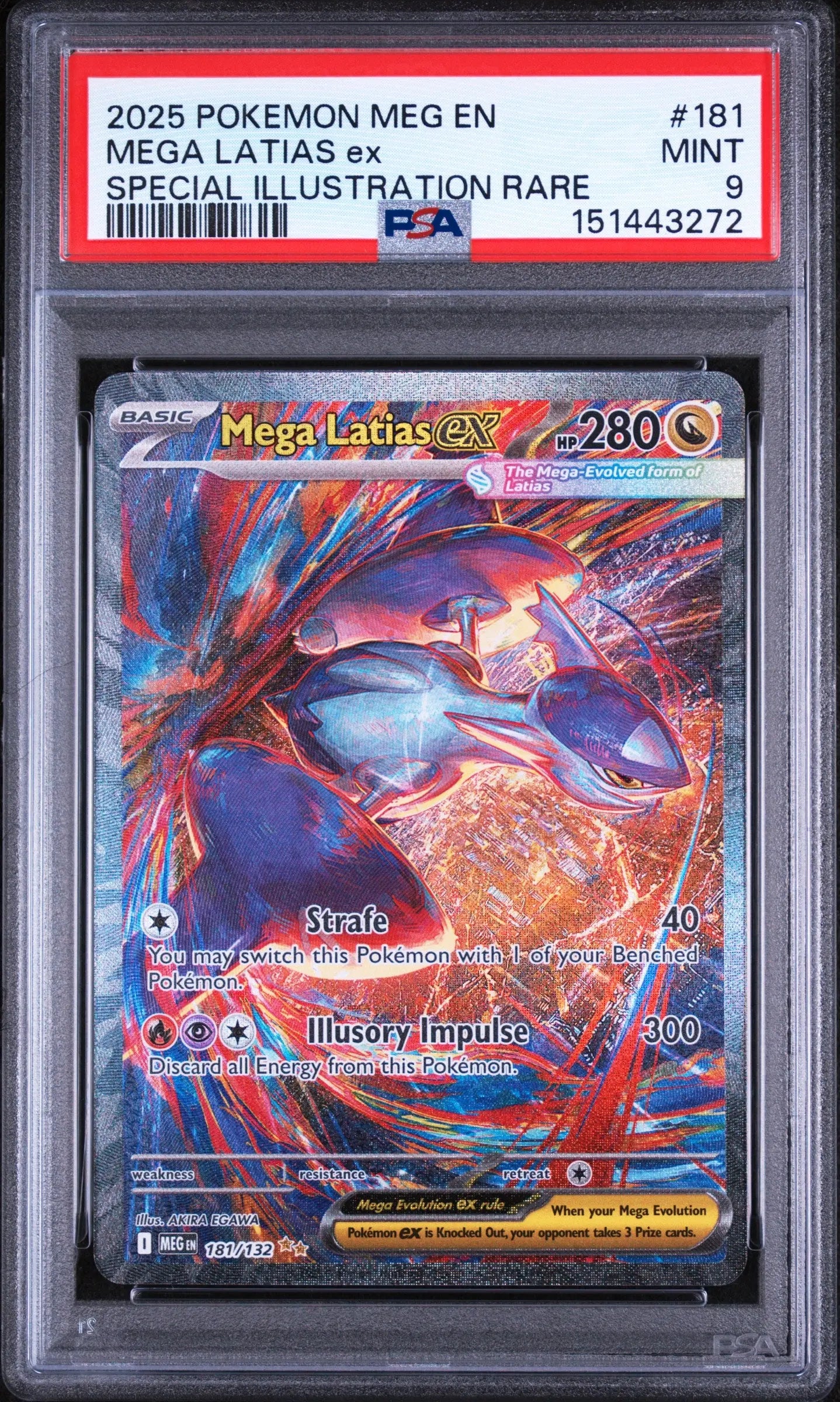 2025 Pokemon Mega Evolution Mega Latias EX SIR 181/132 PSA 9 