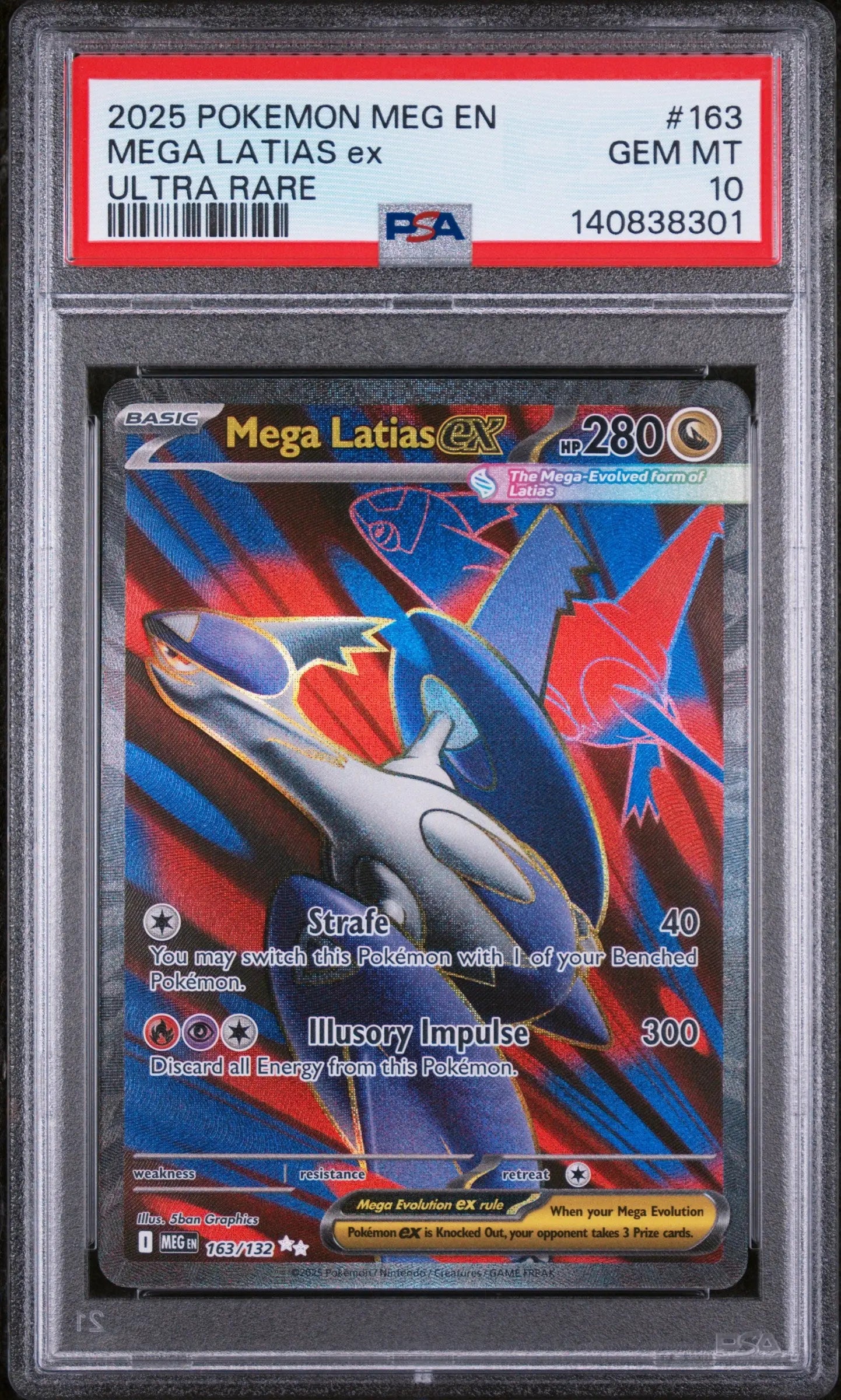 2025 Pokemon Mega Evolution Mega Latias Ex Ultra Rare 163/132 PSA 10 
