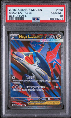 2025 Pokemon Mega Evolution Mega Latias Ex Ultra Rare 163/132 PSA 10 