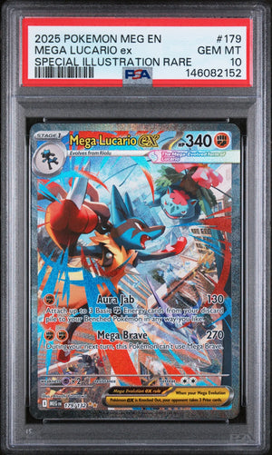 2025 Pokemon Mega Evolution Mega Lucario EX SIR PSA 10 179/132 