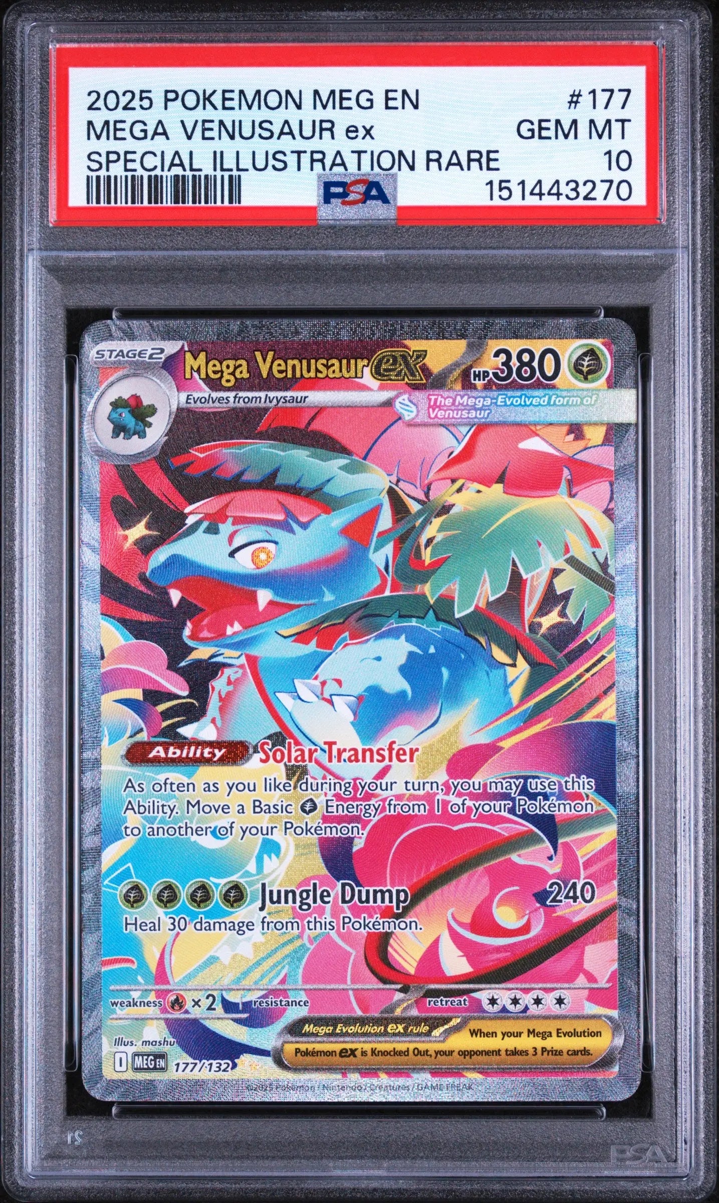 2025 Pokemon Mega Evolution Mega Venusaur EX SIR 117/132 PSA 10 