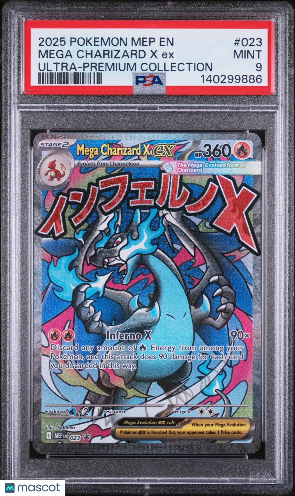 2025 Pokemon Mega Evolution Promo Mega Charizard X ex 023 PSA 9 