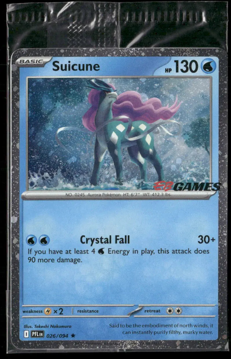2025 Pokemon Mega Evolution Promos Suicune EB Games Stamped 026/094 