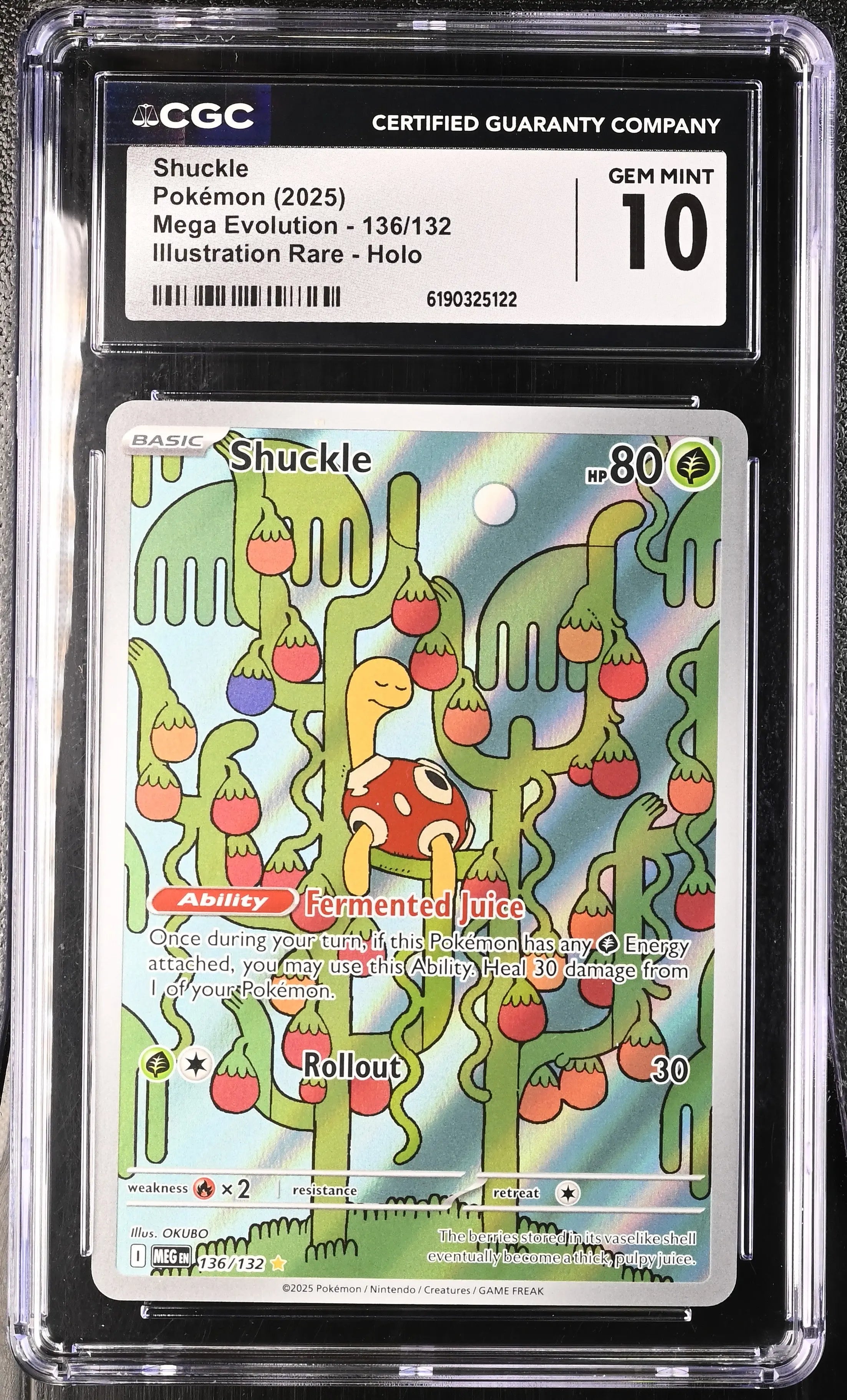 2025 Pokemon Mega Evolution Shuckle Illustration Rare 136/132 CGC 10 