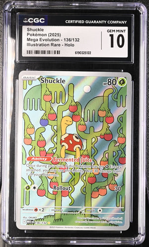 2025 Pokemon Mega Evolution Shuckle Illustration Rare 136/132 CGC 10 