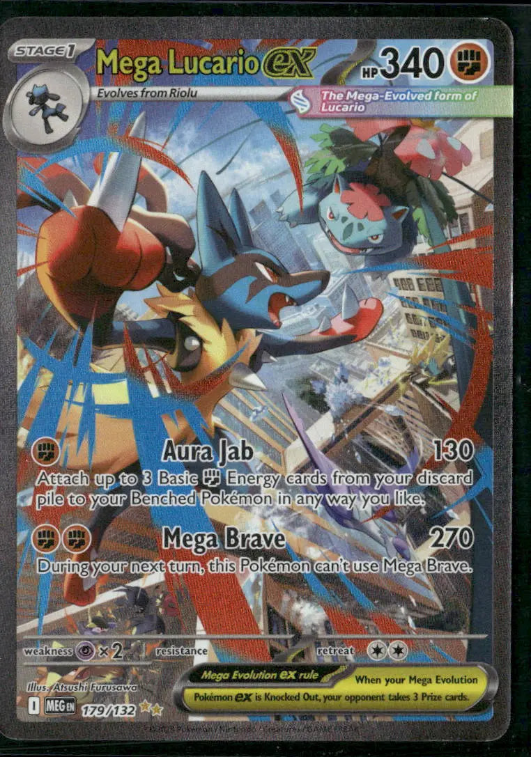 2025 Pokemon Mega Evolution Special Illustration Rare Mega Lucario ex 179/132 