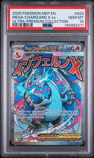 2025 Pokemon Mep EN-Me Black Star Promo Mega Charizard X EX UPC PSA 10 #023 