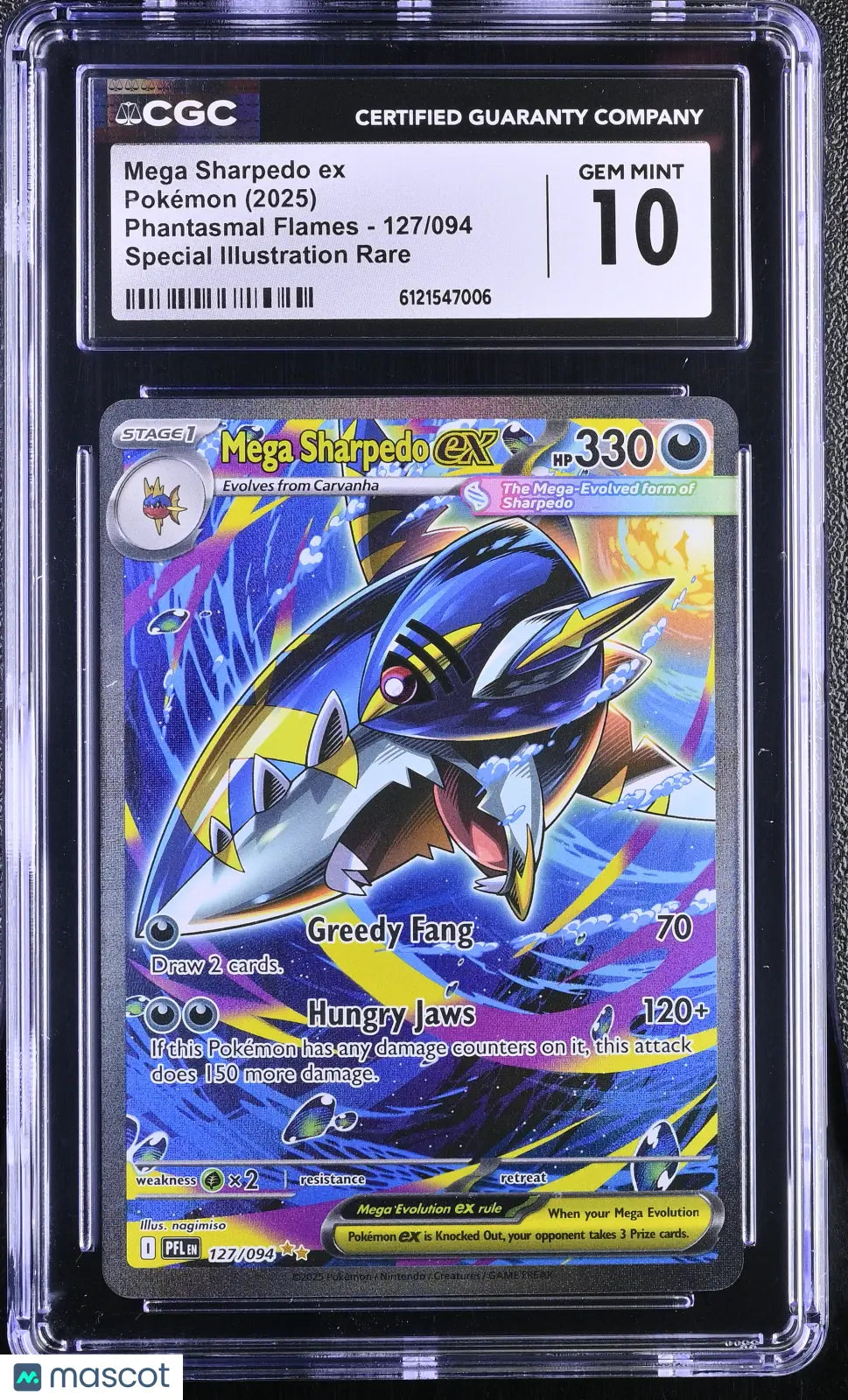 2025 Pokemon PEL Special Illustration Rare Mega Sharpedo ex 127/094 CGC 10 