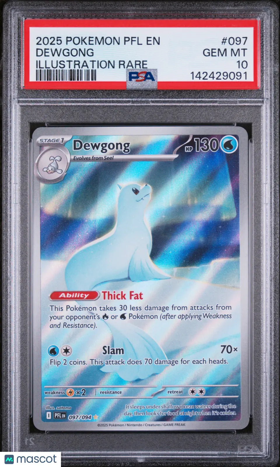 2025 Pokemon PFL EN-Phantasmal Flames Dewgong Illustration Rare PSA 10 97/94 