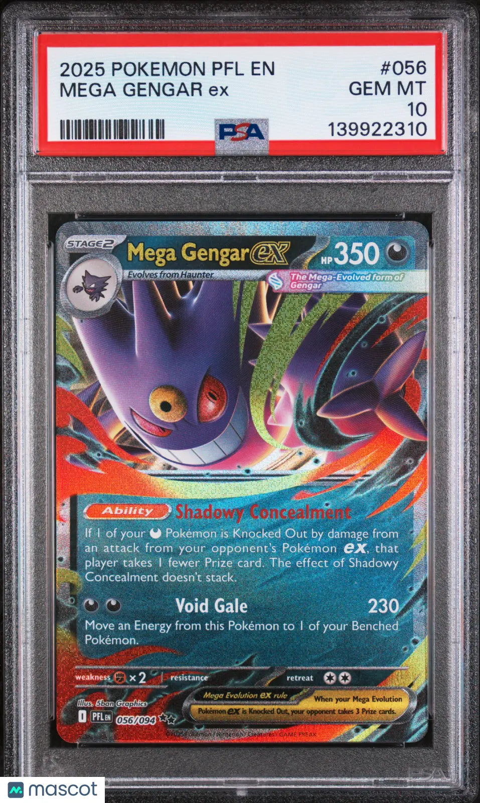 2025 Pokemon PFL EN-Phantasmal Flames Mega Gengar EX PSA 10 56/94 