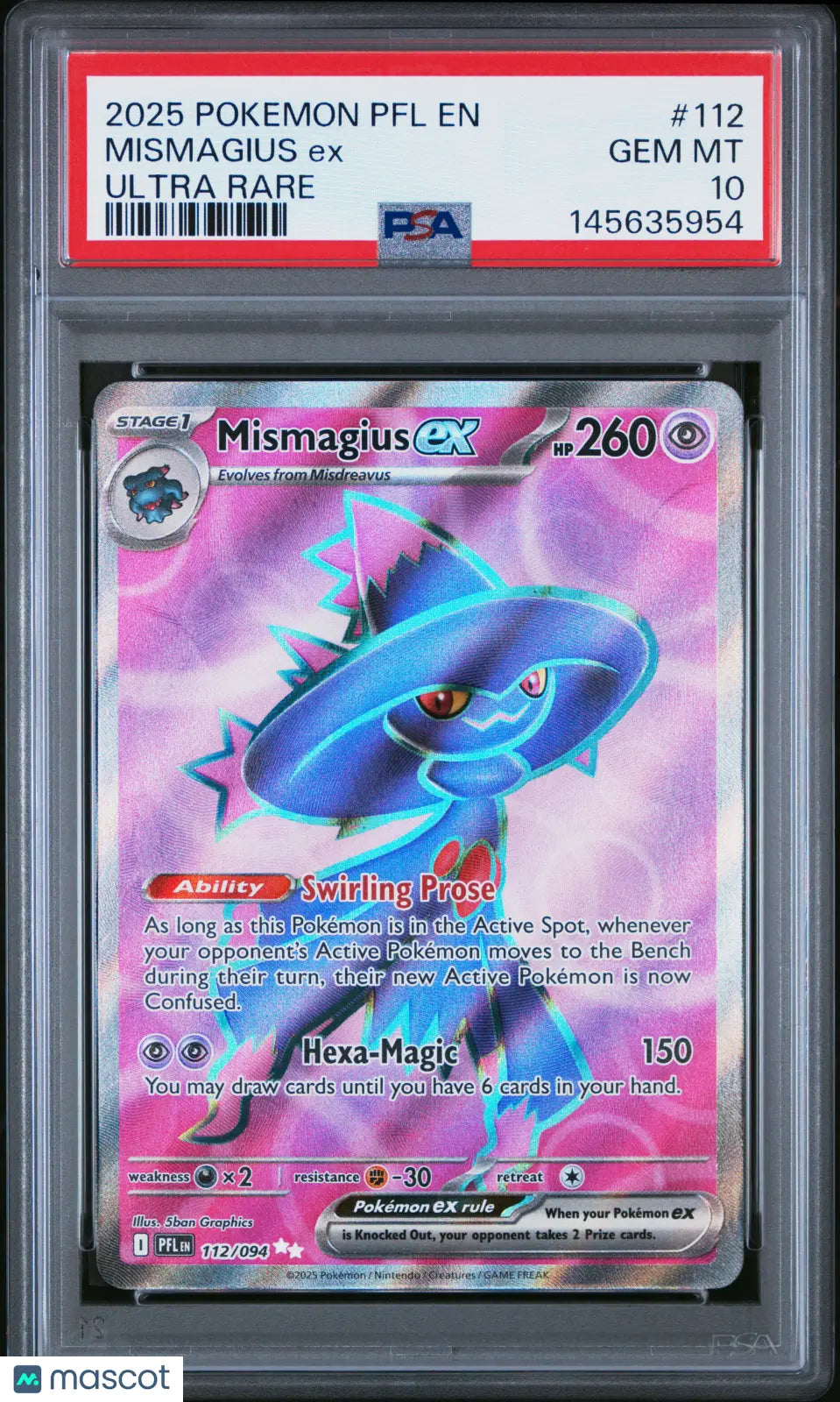 2025 Pokemon PFL EN-Phantasmal Flames Mismagius EX Ultra Rare PSA 10 #112 