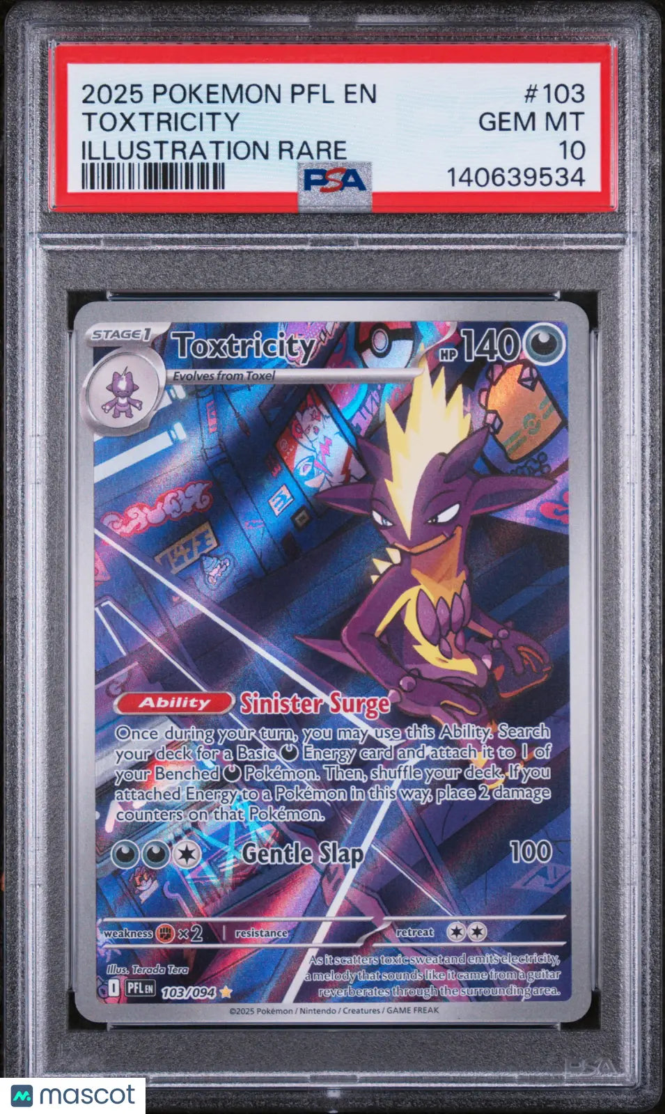 2025 Pokemon PFL EN-Phantasmal Flames Toxtricity Illustration Rare PSA 10 103/94 