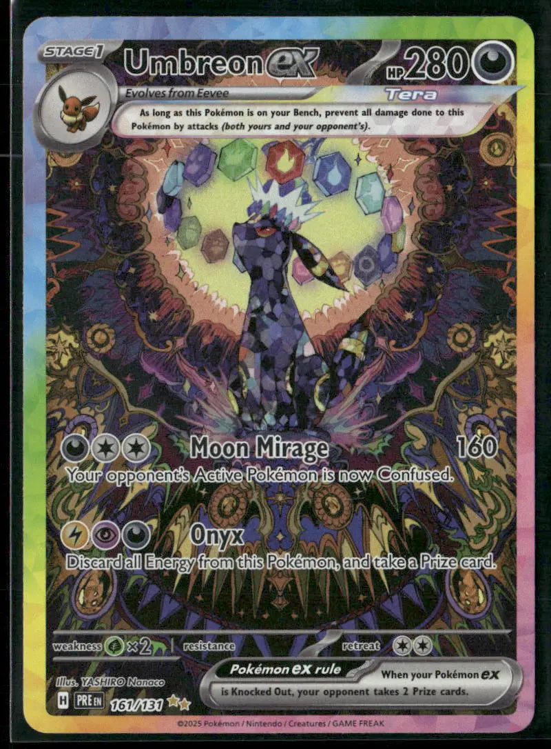 2025 Pokemon PRE Illustration Rare Umbreon ex 161/131 