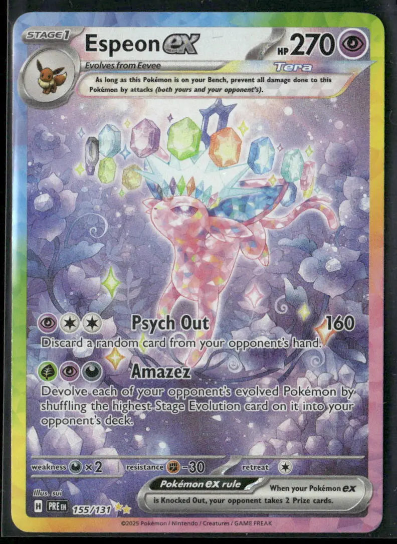 2025 Pokemon PRE Special Illustration Rare Espeon ex 155/131 