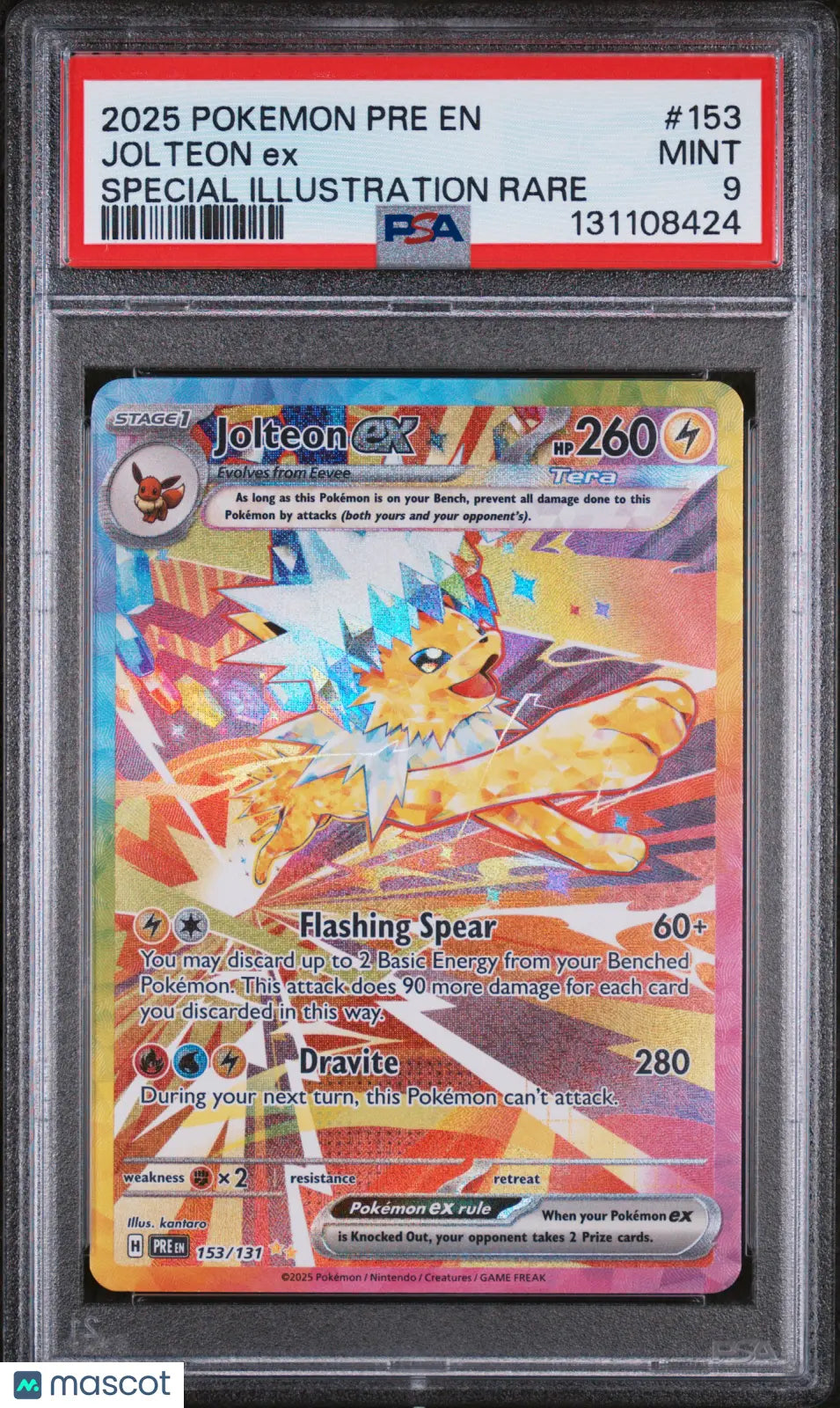 2025 Pokemon PRE Special Illustration Rare Jolteon ex 153/131 PSA 9 