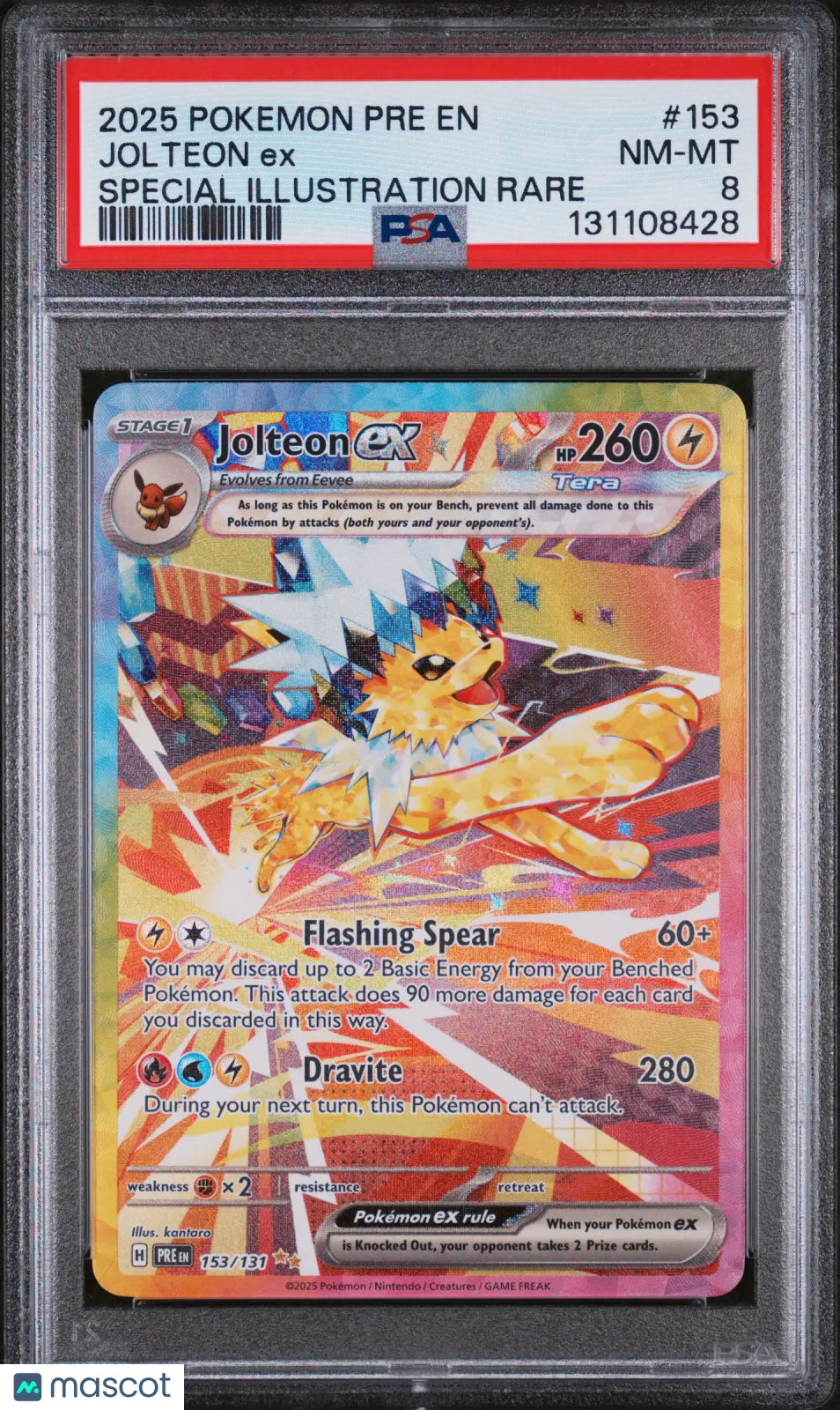 2025 Pokemon PRE Special Illustration Rare Jolteon ex 153/131 PSA 9 