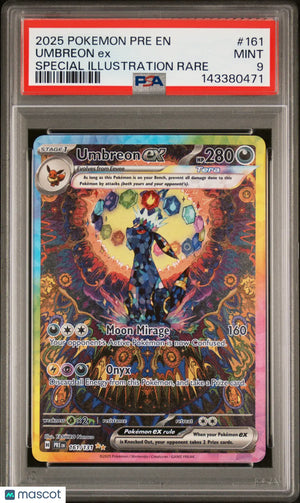2025 Pokemon PRE Special Illustration Rare Umbreon EX 161/131 PSA 9 