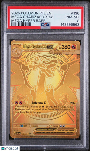 2025 Pokemon Phantasmal Flames Mega Charizard X EX Mega Hyper Rare PSA 8 130/94 