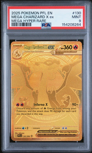 2025 Pokemon Phantasmal Flames Mega Charizard X EX Mega Hyper Rare PSA 9 130/94 