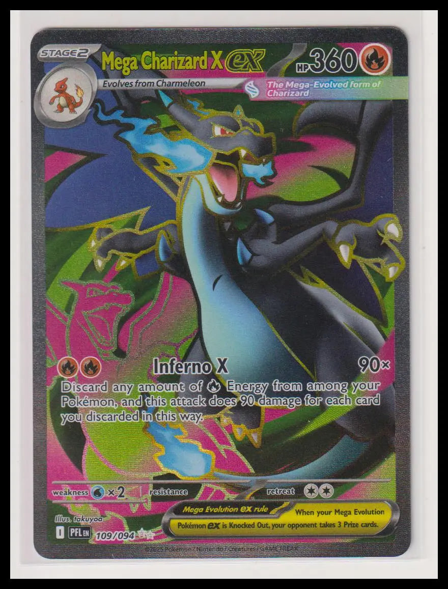 2025 Pokemon Phantasmal Flames Mega Charizard X EX Ultra Rare 109/094 