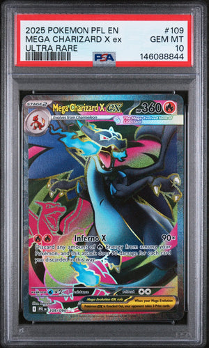 2025 Pokemon Phantasmal Flames Mega Charizard X EX Ultra Rare PSA 10 109/94 
