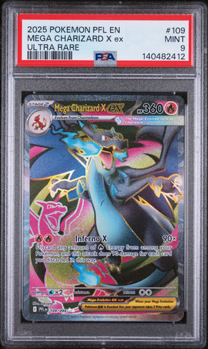 2025 Pokemon Phantasmal Flames Mega Charizard X EX Ultra Rare PSA 9 109/94 