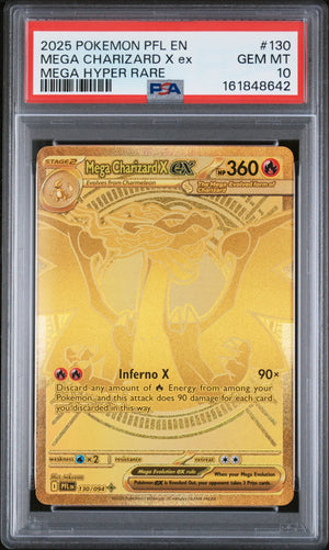2025 Pokemon Phantasmal Flames Mega Charizard X Ex Mega Hyper R. 130/094 PSA 10 