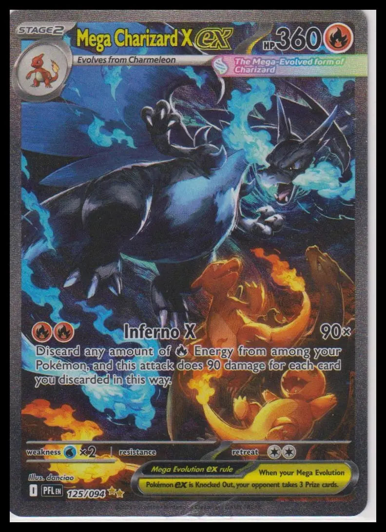 2025 Pokemon Phantasmal Flames Mega Charizard X ex SIR 125/094 