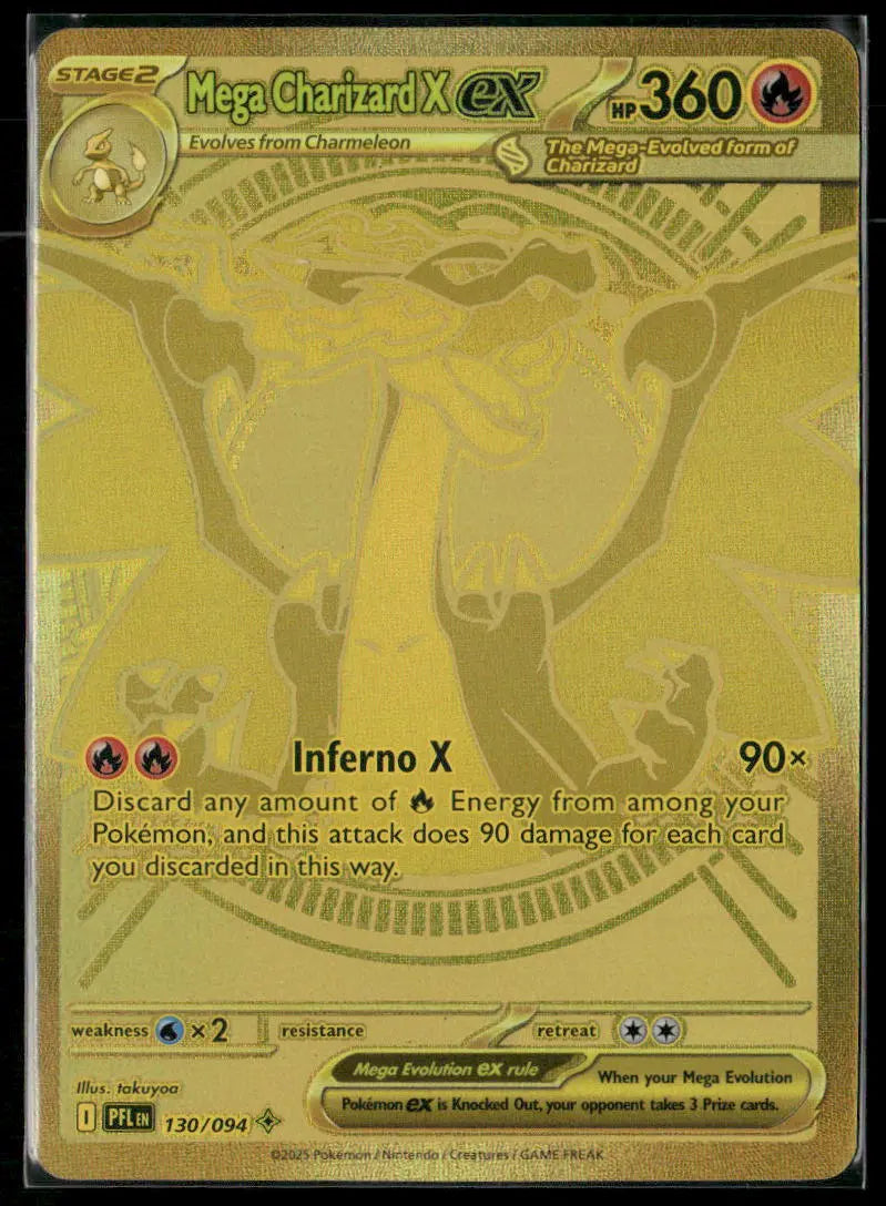 2025 Pokemon Phantasmal Flames Mega Hyper Rare Mega Charizard X ex 130/094 