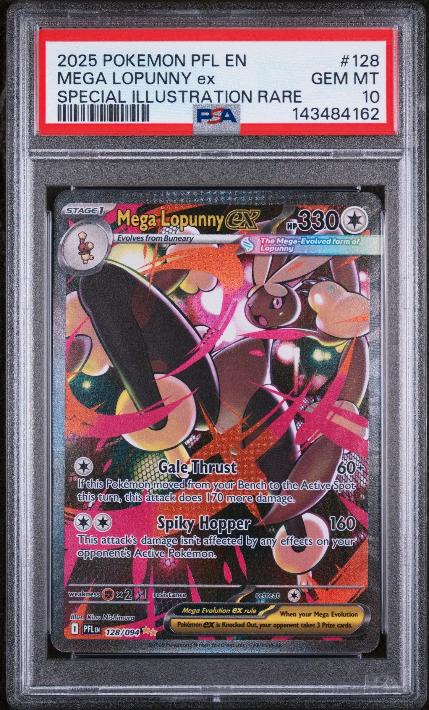 2025 Pokemon Phantasmal Flames Mega Lopunny EX Special Illustration128/94 PSA 10 