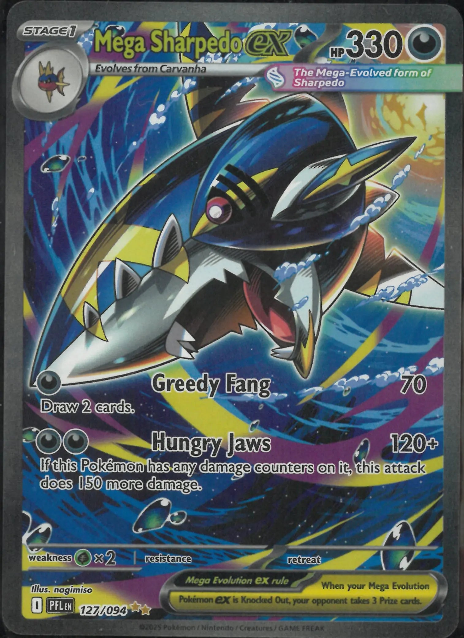Buy 2025 Pokemon Phantasmal Flames Sharpedo ex Card Online