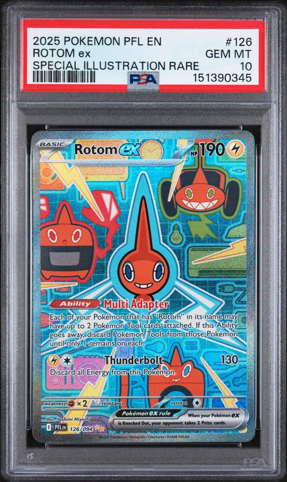 2025 Pokemon Phantasmal Flames Rotom Ex Special Illustration Rare 126/094 PSA 10 