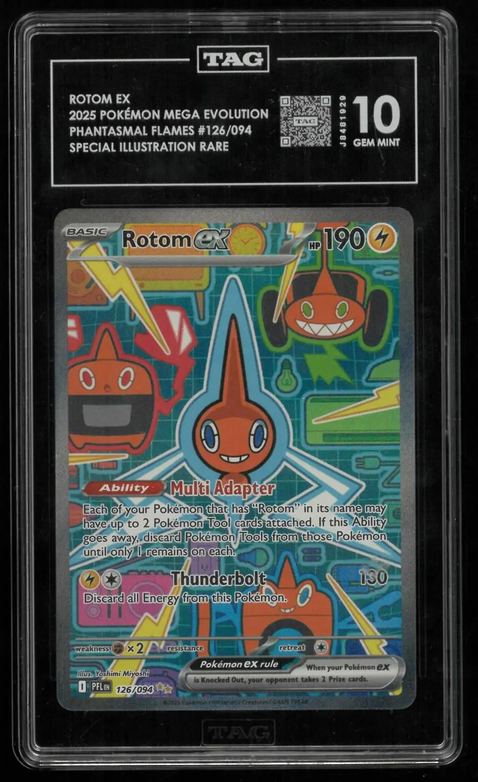 2025 Pokemon Phantasmal Flames Rotom ex Secret Illustration Rare 126/094 Tag 10 