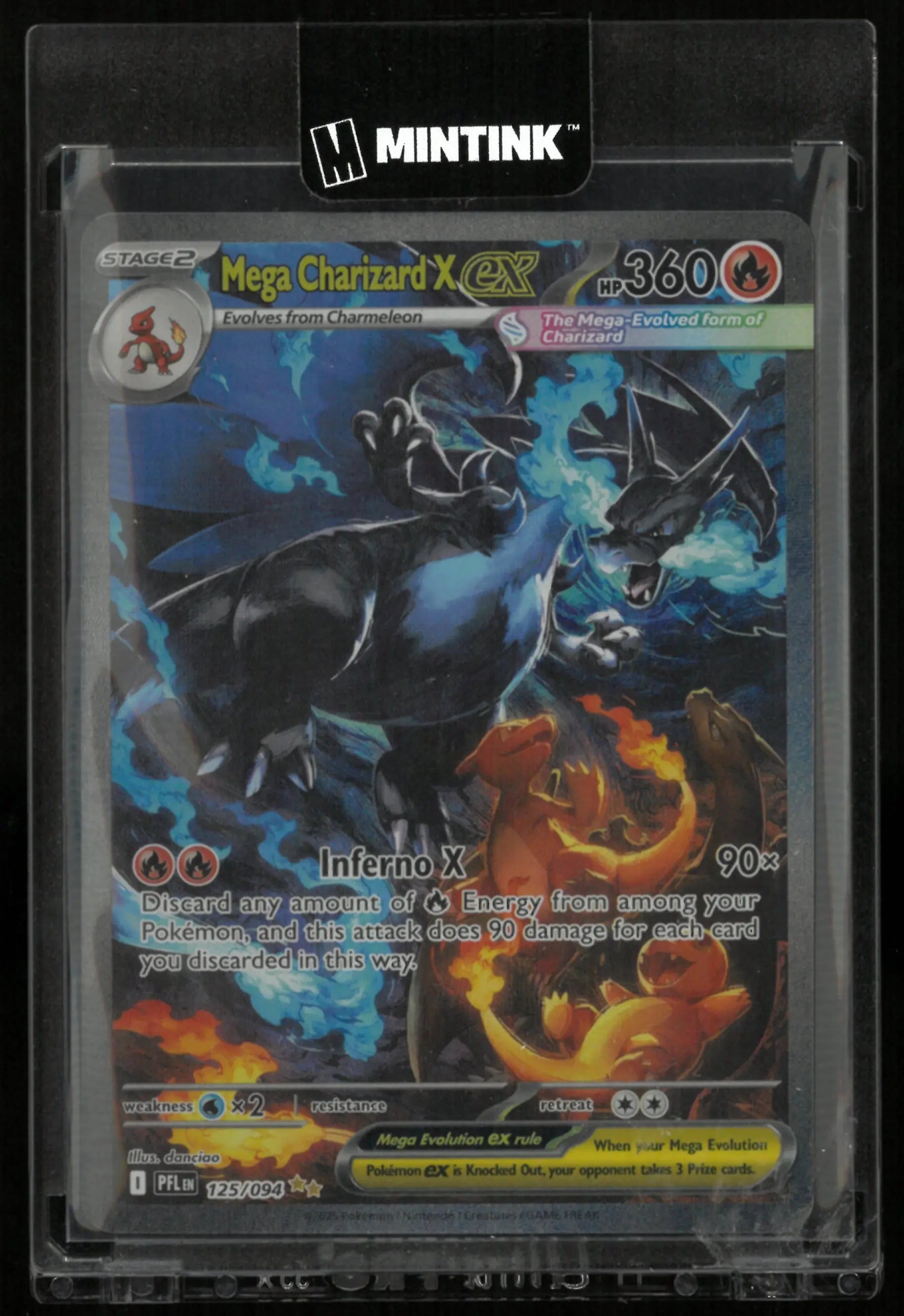 2025 Pokemon Phantasmal Flames Special Illustration Rare Mega Charizard X ex 125/094 