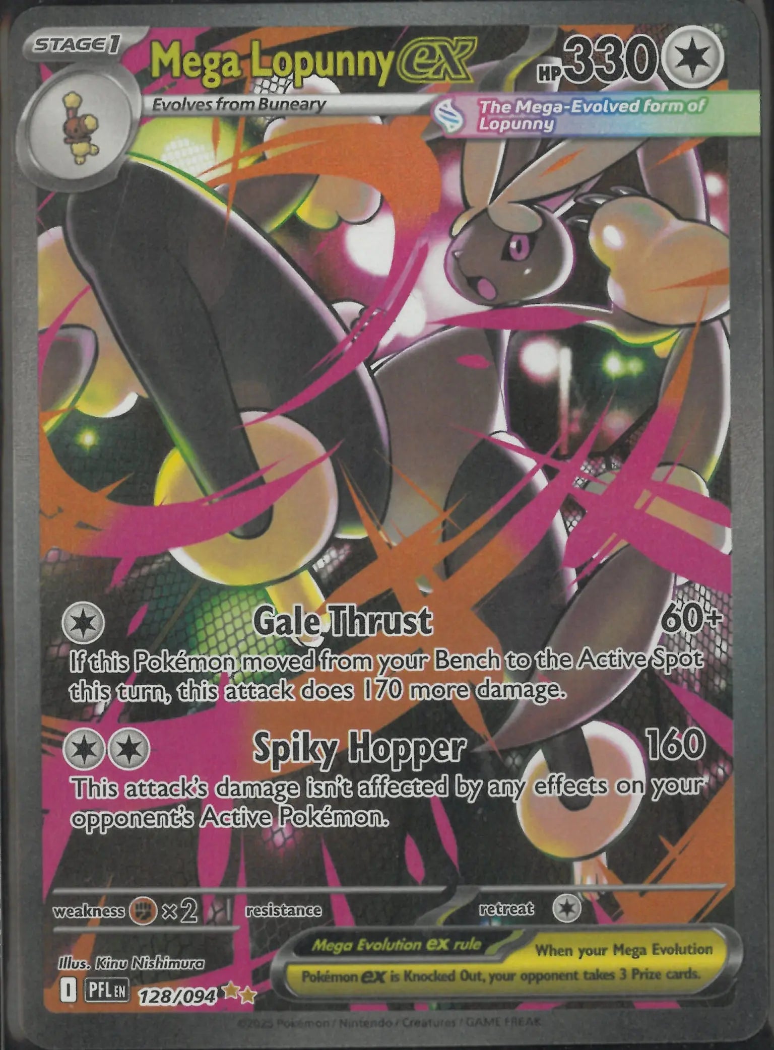 2025 Pokemon Phantasmal Flames Special Illustration Rare Mega Lopunny ex 128/094 