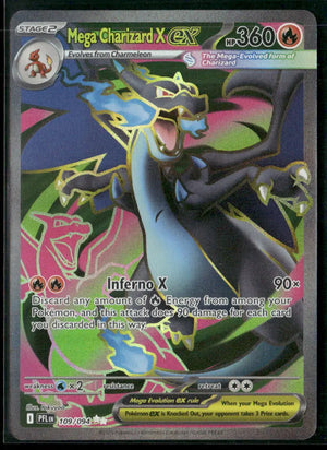 2025 Pokemon Phantasmal Flames Ultra Rare Mega Charizard X ex 109/094 