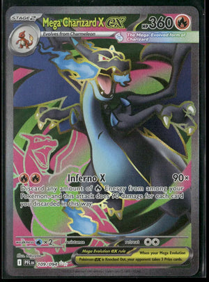 2025 Pokemon Phantasmal Flames Ultra Rare Mega Charizard X ex 109/094 