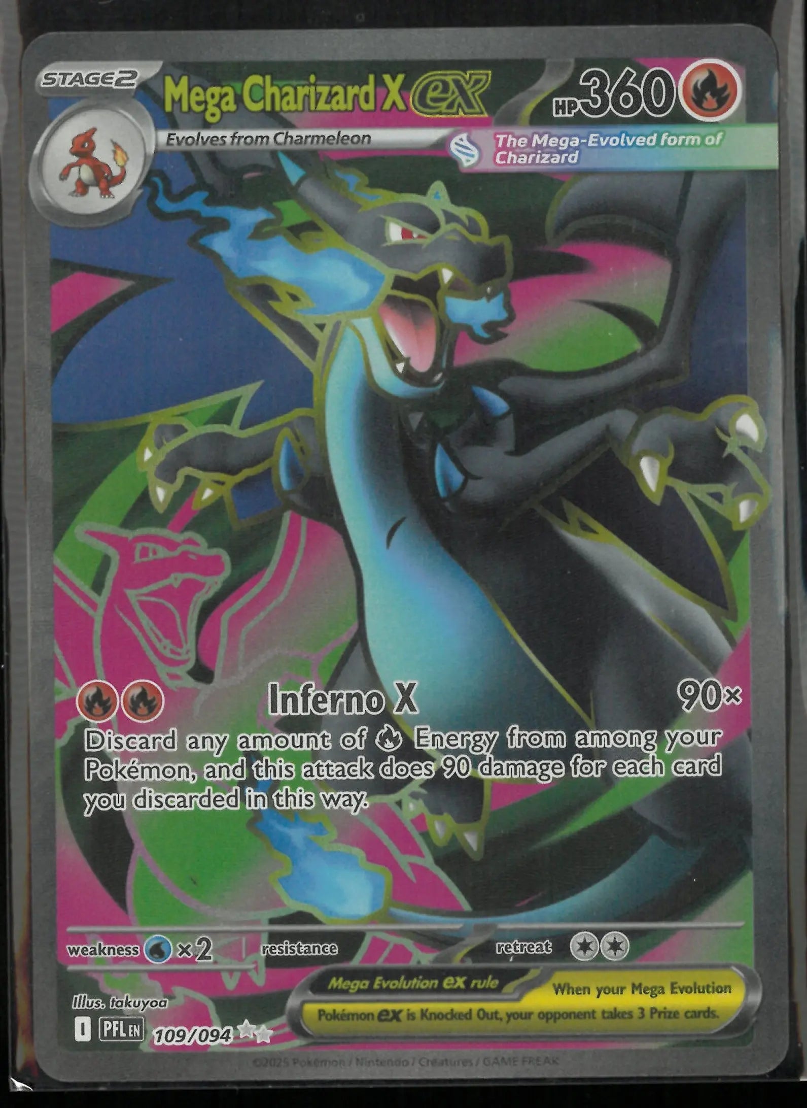 Buy 2025 Pokemon Phantasmal Flames Ultra Rare Mega Charizard X ex