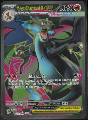 2025 Pokemon Phantasmal Flames Ultra Rare Mega Charizard X ex 109/094 