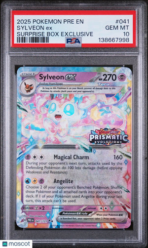 2025 Pokemon Pre EN-Prismatic Evolutions Sylveon EX Surprise Box Exclusive PSA10 